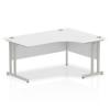 Corner Desks Right Hand Crescent White MFC Cantilever Legs Silver Impulse 1600/1200 x 600/800 x 730mm