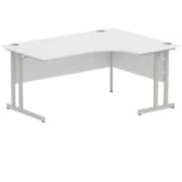 Corner Desks Right Hand Crescent White MFC Cantilever Legs Silver Impulse 1600/1200 x 600/800 x 730mm