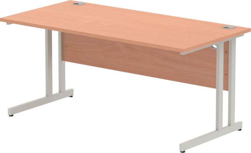 dynamic Impulse Straight Desk Rectangular Beech Cantilever 1,600 (W) x 800 (D) x 730 (H) mm MFC (Melamine Faced Chipboard)
