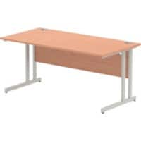 Dynamic Rectangular Straight Desk Beech MFC Cantilever Leg Grey Frame Impulse 1600 x 800 x 730mm