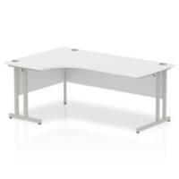 Dynamic Corner Left Hand Crescent Desk White MFC Cantilever Leg White Frame Impulse 1800/1200 x 600/800 x 730mm