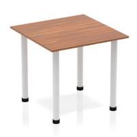 dynamic Impulse Conference Table Square Walnut 4 Metal legs 800 (W) x 800 (D) x 740 (H) mm MFC (Melamine Faced Chipboard)