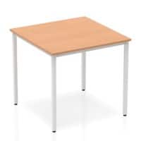 dynamic Impulse Conference Table Square Oak 4 Metal legs 800 (W) x 800 (D) x 740 (H) mm MFC (Melamine Faced Chipboard)