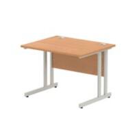 dynamic Impulse Straight Desk Rectangular Oak Cantilever 1,000 (W) x 800 (D) x 730 (H) mm MFC (Melamine Faced Chipboard)
