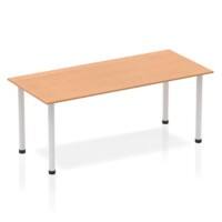 dynamic Impulse Conference Table Rectangular Oak 4 Metal legs 1,800 (W) x 800 (D) x 740 (H) mm MFC (Melamine Faced Chipboard)