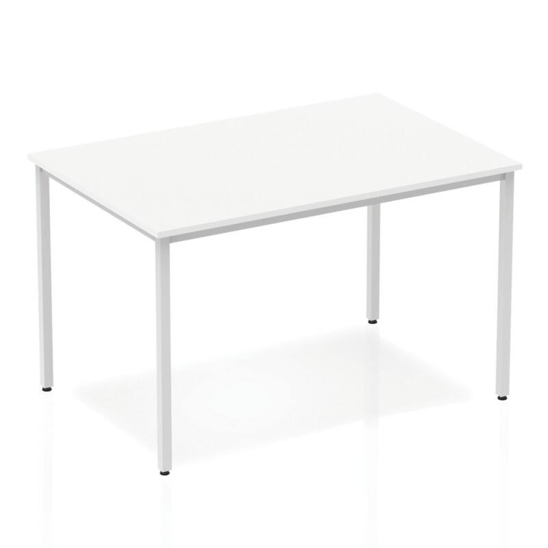 dynamic Impulse Conference Table Rectangular White 4 Metal legs 1,200 (W) x 800 (D) x 740 (H) mm MFC (Melamine Faced Chipboard)