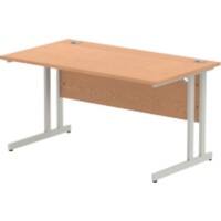dynamic Impulse Straight Desk Rectangular Oak Cantilever 1,400 (W) x 800 (D) x 730 (H) mm MFC (Melamine Faced Chipboard)