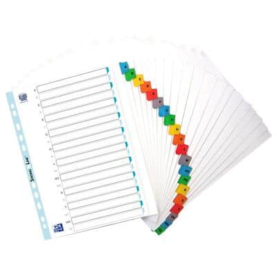 Oxford Indices A4+ A-Z 170 gsm Card Plastic Coated Tabs White