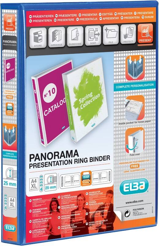 ELBA Presentation Binder A4 4 Rings Blue