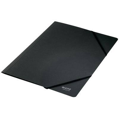 Leitz Recycle Card Folder with Elastic Bands A4 CO2 Neutral Black 430 gsm 100% Recycled Card