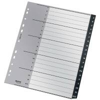 Leitz Recycle Indices 1219 A4 Maxi CO2 Neutral Black 20 Part Perforated 90% Recycled Plastic A - Z