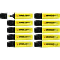 STABILO BOSS ORIGINAL 70/23 Highlighter Yellow Medium Chisel 2-5 mm Refillable Pack of 10