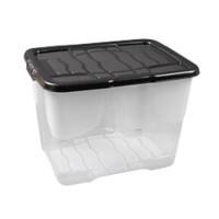 Storage Box XW205-CLR/BLK-EX 24 L Transparent Polypropylene 40 x 30 x 28 cm