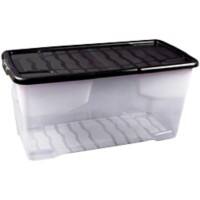 Storage Box XW207-CLR/BLK-EX 80 L Transparent Polypropylene 80 x 40 x 37 cm