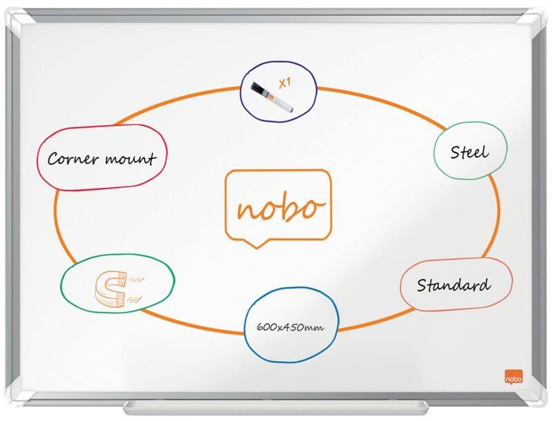 Nobo Premium Plus Whiteboard Magnetic Lacquered Steel Single Sided 60 (W) x 45 (H) cm