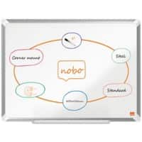 Nobo Premium Plus Wall Mountable Magnetic Whiteboard 1915154 Lacquered Steel Aluminium Frame 600 x 450 mm White