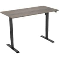 euroseats Logan Rectangular Electronically Height Adjustable Sit Stand Desk Oak Metal/wood Black 1,200 x 800 x 750 - 1,235 mm