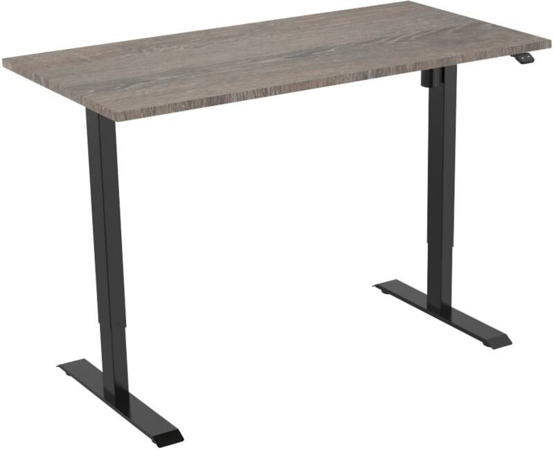 euroseats 1-Motor Sit Stand Desk Rectangular Oak T-Foot 1,400 (W) x 800 (D) x 1,235 (H) mm Metal