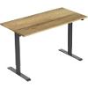 euroseats Rectangular Electronically Height Adjustable Sit Stand Desk Oak Metal/wood Black 1,400 x 800 x 750 - 1,235 mm