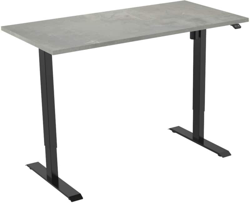 euroseats 1-Motor Sit Stand Desk Rectangular Concrete T-Foot 1,200 (W) x 800 (D) x 1,235 (H) mm Metal