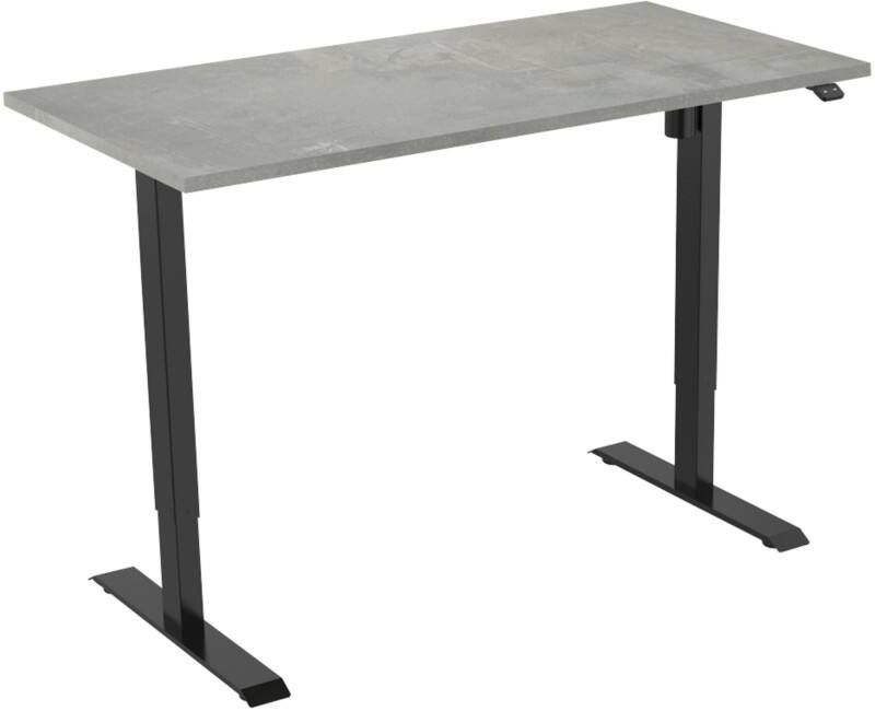euroseats 1-Motor Sit Stand Desk Rectangular Concrete T-Foot 1,400 (W) x 800 (D) x 1,235 (H) mm Metal