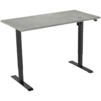 euroseats Oxyd Rectangular Electronically Height Adjustable Sit Stand Desk Metal/wood Black 1,400 x 800 x 750 - 1,235 mm