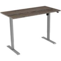 euroseats Logan Rectangular Electronically Height Adjustable Sit Stand Desk Oak Metal/wood Grey 1,200 x 800 x 750 - 1,235 mm