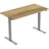 euroseats Rectangular Electronically Height Adjustable Sit Stand Desk Oak Metal/wood Grey 1,200 x 800 x 750 - 1,235 mm