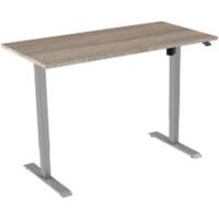 euroseats Robson Rectangular Electronically Height Adjustable Sit Stand Desk Oak Metal/wood Grey 1,200 x 800 x 750 - 1,235 mm