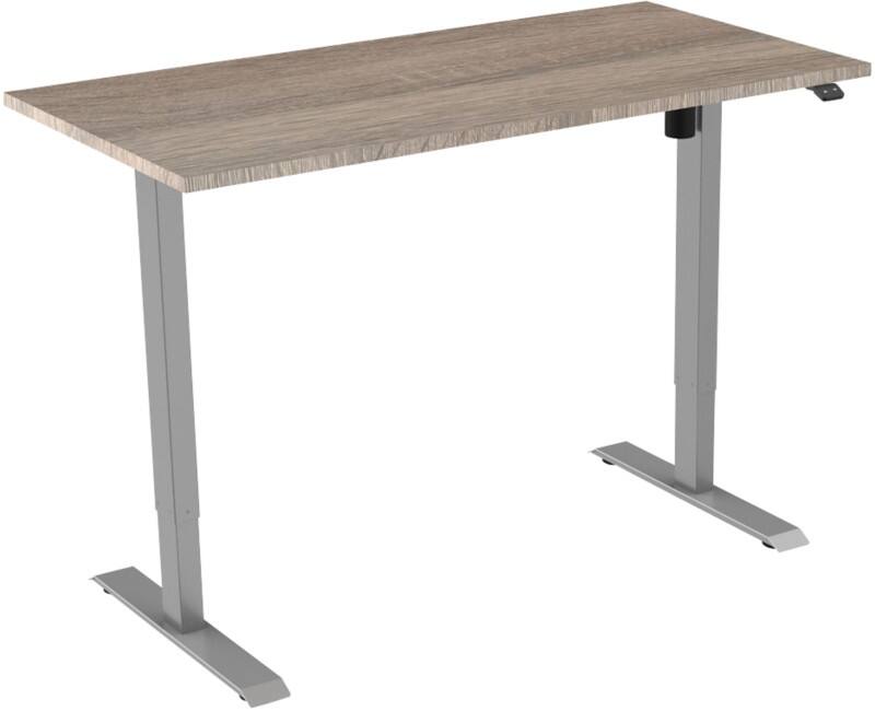 euroseats 1-Motor Sit Stand Desk Rectangular Oak T-Foot 1,400 (W) x 800 (D) x 1,235 (H) mm Metal