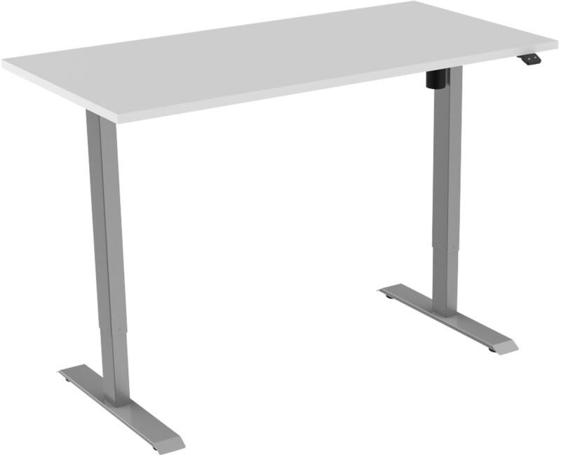 euroseats 1-Motor Sit Stand Desk Rectangular White T-Foot 1,400 (W) x 800 (D) x 1,235 (H) mm Metal