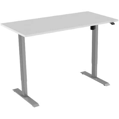 euroseats Rectangular Electronically Height Adjustable Sit Stand Desk Metal/wood Grey 1,400 x 800 x 750 - 1,235 mm