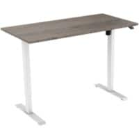 euroseats Logan Rectangular Electronically Height Adjustable Sit Stand Desk Oak Metal/wood White 1,200 x 800 x 750 - 1,235 mm