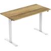 euroseats Rectangular Electronically Height Adjustable Sit Stand Desk Oak Metal/wood White 1,400 x 800 x 750 - 1,235 mm