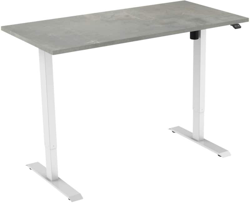 euroseats 1-Motor Sit Stand Desk Rectangular Concrete T-Foot 1,200 (W) x 800 (D) x 1,235 (H) mm Metal