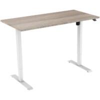 euroseats Robson Rectangular Electronically Height Adjustable Sit Stand Desk Oak Metal/wood White 1,200 x 800 x 750 - 1,235 mm