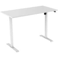 euroseats 1-Motor Electronically Height Adjustable Sit Stand Desk Rectangular White T-Foot 2 Pedestals 1,200 (W) x 800 (D) x 1,235 (H) mm Metal