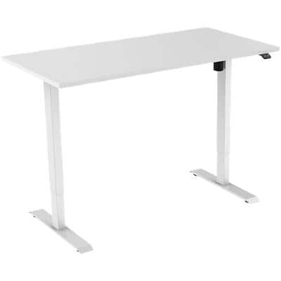 euroseats Rectangular Electronically Height Adjustable Sit Stand Desk Metal/wood White 1,400 x 800 x 750 - 1,235 mm