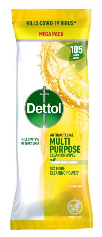 Dettol Multipurpose Wipes Citrus Dettol Pack of 105