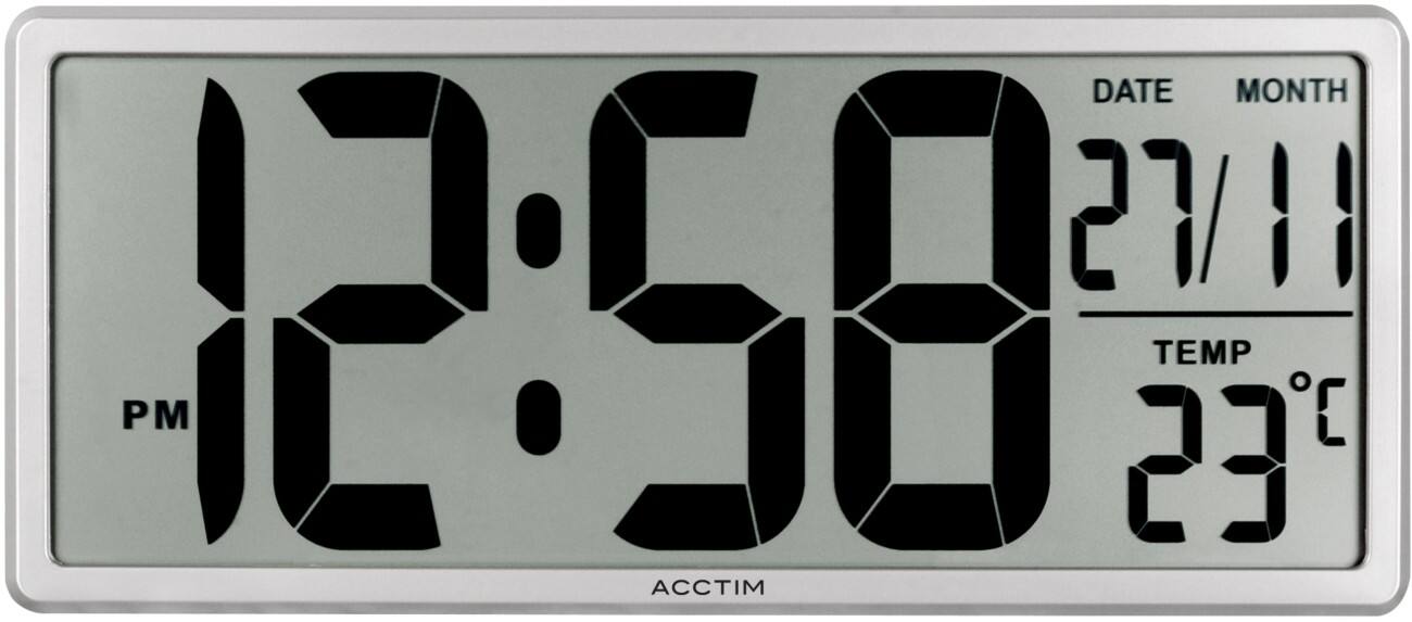 Acctim LCD Alarm Clock Silver 35 cm x 3 cm x 15.1 cm