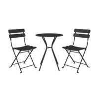 Cosco Table and Chair set 87623BLK1EUK 1 Table and 2 Chairs Metal Black