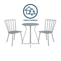 Cosco Table and Chair set 87815GRY1EUK 1 Table and 2 Chairs Metal Grey