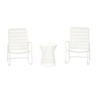 Novogratz Roberta Outdoor/Indoor Set 2 Rockers with 1 Table White 88067WHTEUK