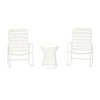 Cosco Table and Rocker set 88067WHTEUK 2 Rockers and 1 Side Table Metal White