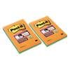 Post-it Super Sticky Notes 101 x 152 mm Assorted Rectangular Ruled 6 Pads of 45 Sheets