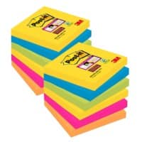 Post-it Rio De Janeiro Super Sticky Notes 76 x 76 mm Assorted Colours Square 12 Pads of 90 Sheets