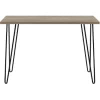 DOREL HOME Non Height Adjustable Desk Rectangular 9327333COMUK Oak Metal, Woodgrain Black 1,016 x 495 x 680 mm