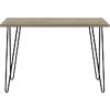 DOREL HOME Non Height Adjustable Desk Rectangular 9327333COMUK Oak Metal, Woodgrain Black 1,016 x 495 x 680 mm