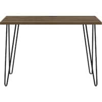 DOREL HOME Non Height Adjustable Owen Desk Rectangular 9851396COMUK Walnut Metal, Woodgrain Black 1,016 x 495 x 680 mm