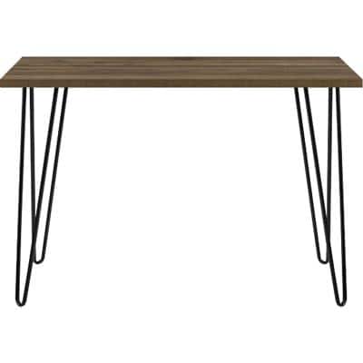 DOREL HOME Non Height Adjustable Owen Desk Rectangular 9851396COMUK Walnut Metal, Woodgrain Black 1,016 x 495 x 680 mm